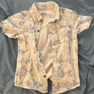 Carter's Green Fish Print Button Down Shirt
